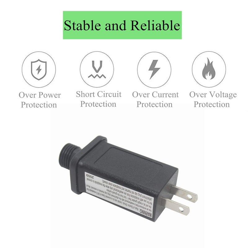Dirduaid 24V LED Transformer Controller, Class 2 Power Supply, IP44 Waterproof, Low Voltage Transformer, US Plug for 6W Christmas String Light (2 Packs) - Image 3